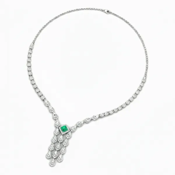 Golden Moonbeam Diamond Necklace - View 3