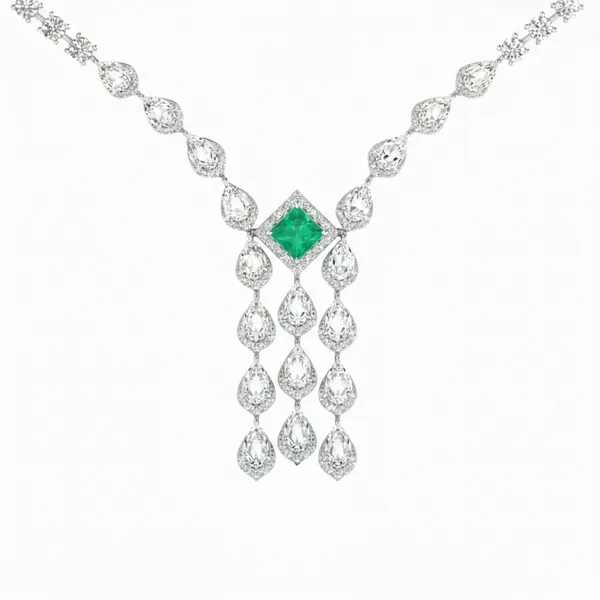 Golden Moonbeam Diamond Necklace - View 4