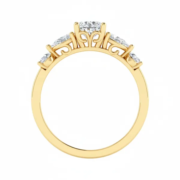Sculptural Stackable Diamond Ring - View 3