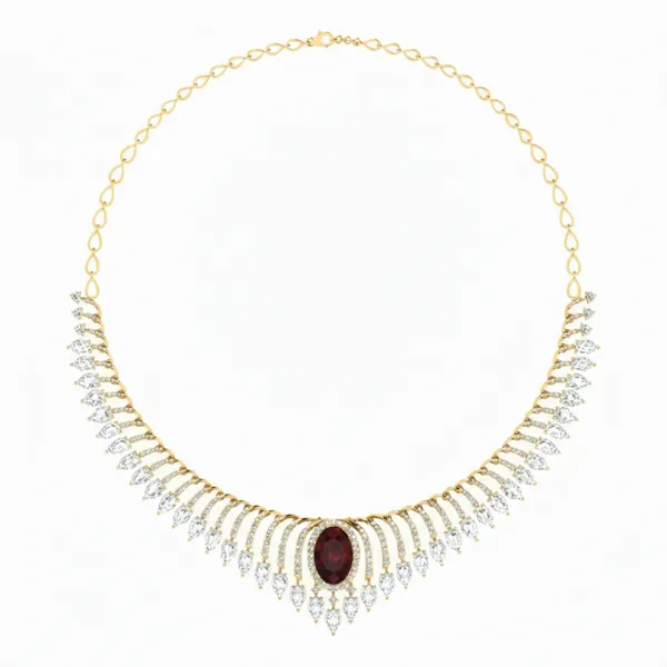 Shimmering Filigree Diamond Necklace - Laboratory-Grown Diamond Necklace