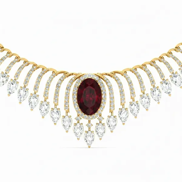 Shimmering Filigree Diamond Necklace - View 4