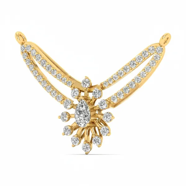 Shimmering Channel Diamond Mangalsutra - View 2
