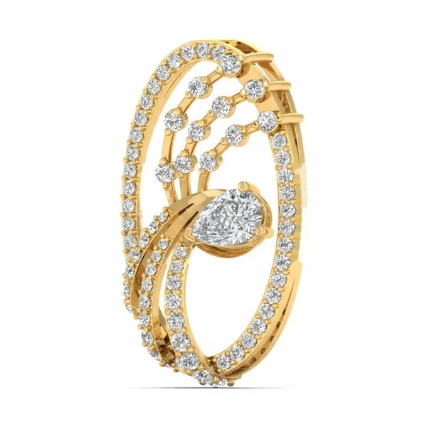 Delicate Cascade Diamond Pendant - View 2