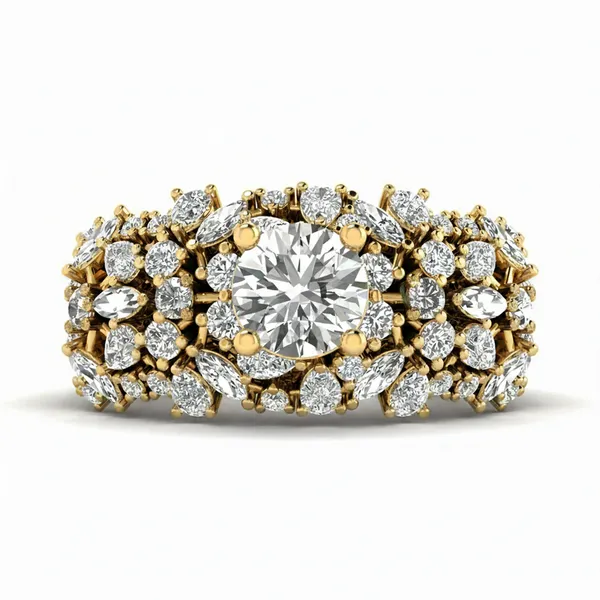 Stately Swirl Diamond Ring - View 2