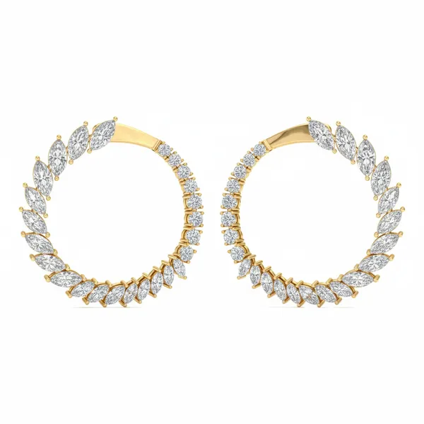 The Auraline Peony Drop Earrings - Laboratory-Grown Diamond Earrings