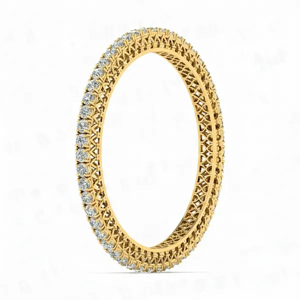 Sophisticated Hinged Diamond Bangle - View 2