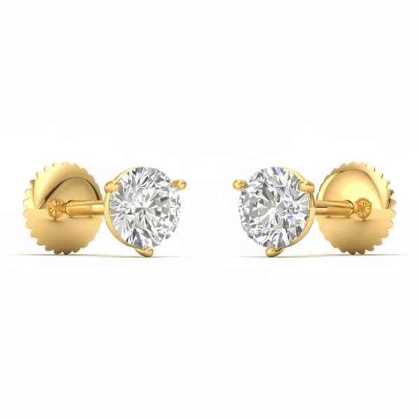Estella Arch Solitaire Earrings - View 2