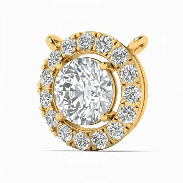 Lustrous Sunburst Diamond Pendant - View 2