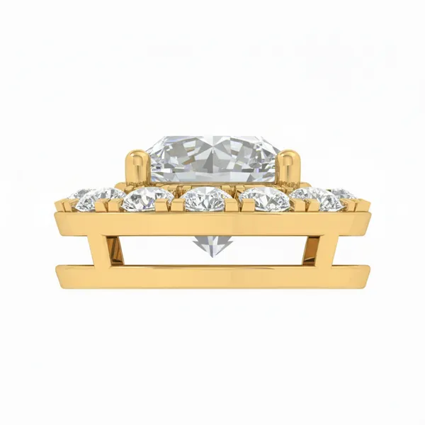 Lustrous Sunburst Diamond Pendant - View 3