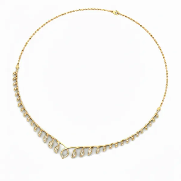 Bold Filigree Diamond Necklace - View 3