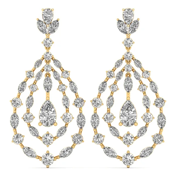 Embera Swan Grand Cascade Earrings - Laboratory-Grown Diamond Earrings