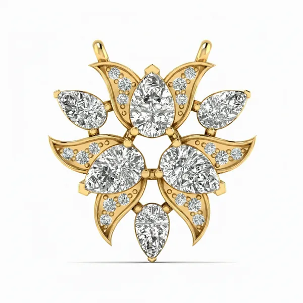 Sculptural Teardrop Diamond Pendant - Laboratory-Grown Diamond Pendant