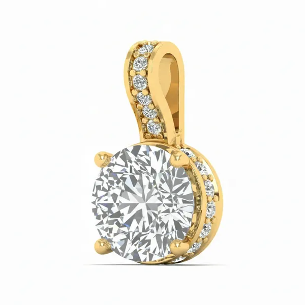 Exquisite Crescent Diamond Pendant - View 2