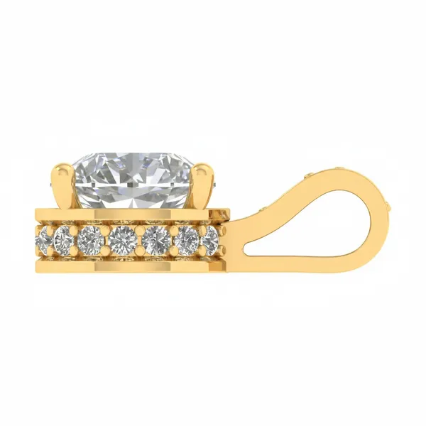 Exquisite Crescent Diamond Pendant - View 3