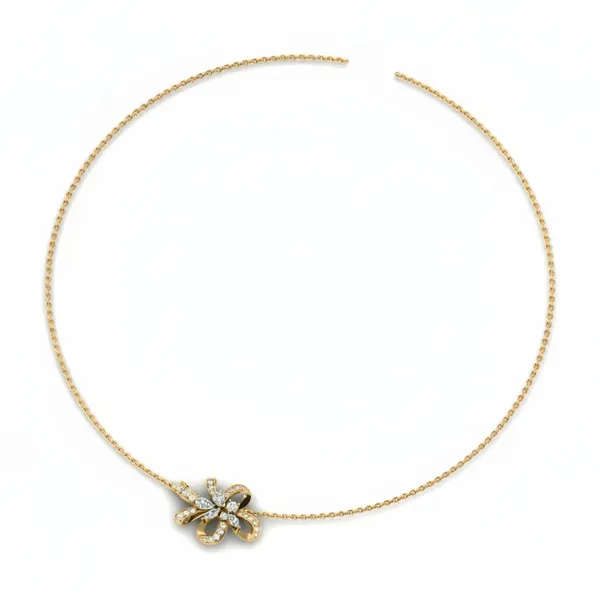 Shimmering Cluster Diamond Necklace - View 3