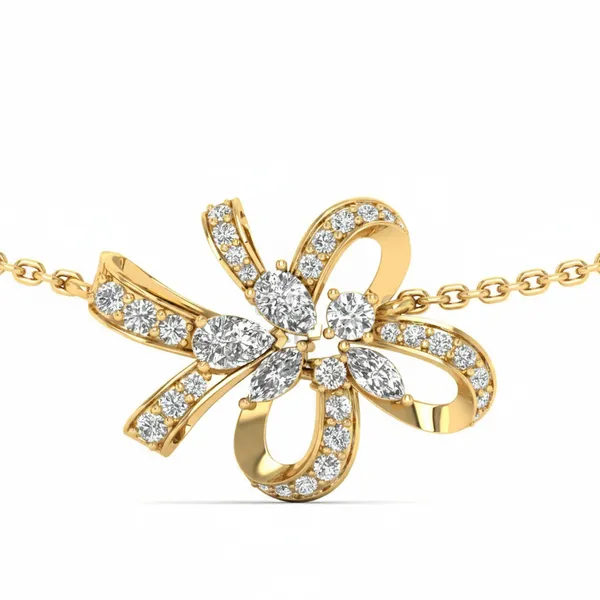 Shimmering Cluster Diamond Necklace - View 4