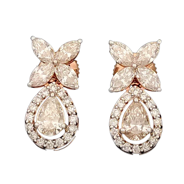 Serene Halo Diamond Earring & Mangalsutra Set - Laboratory-Grown Diamond Earring & Pendant Set