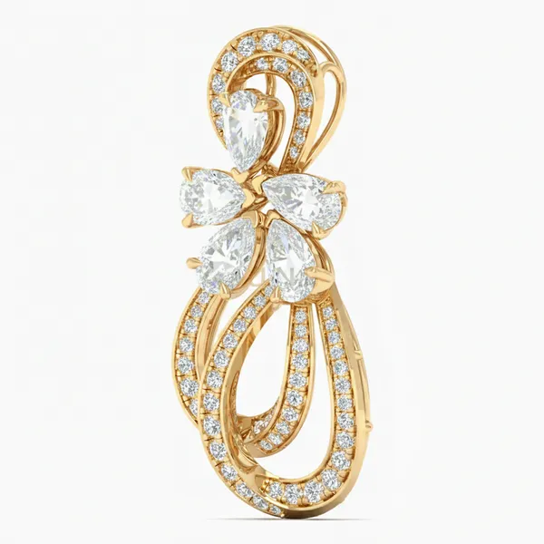 Shimmering Princess Diamond Pendant - View 2