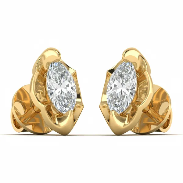 Reine Solo Stone Earrings - View 2