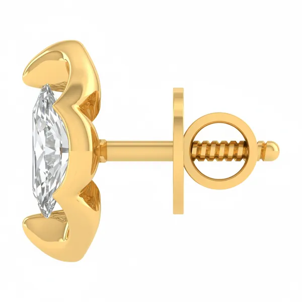 Reine Solo Stone Earrings - View 3