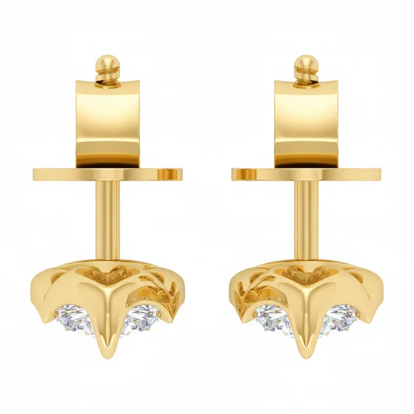 Reine Solo Stone Earrings - View 4