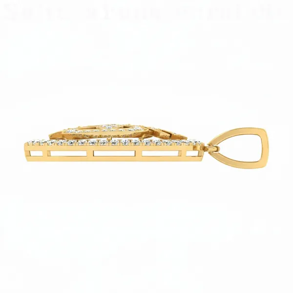 Sculptural Vintage Diamond Pendant - View 3