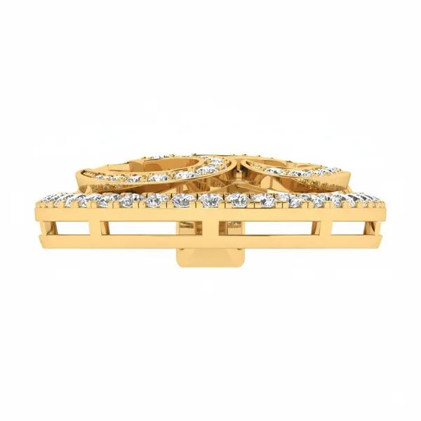 Sculptural Vintage Diamond Pendant - View 4