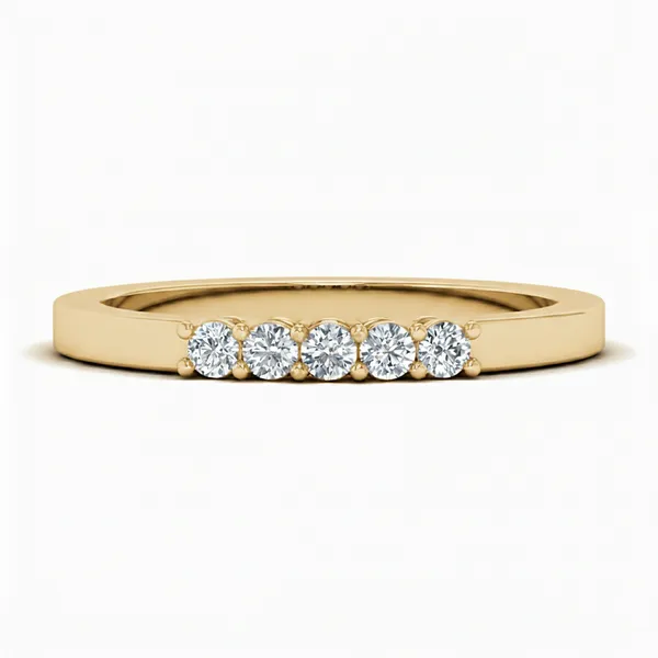 Golden Modern Diamond Ring - View 2