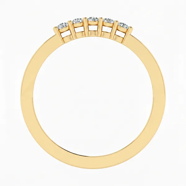 Golden Modern Diamond Ring - View 3
