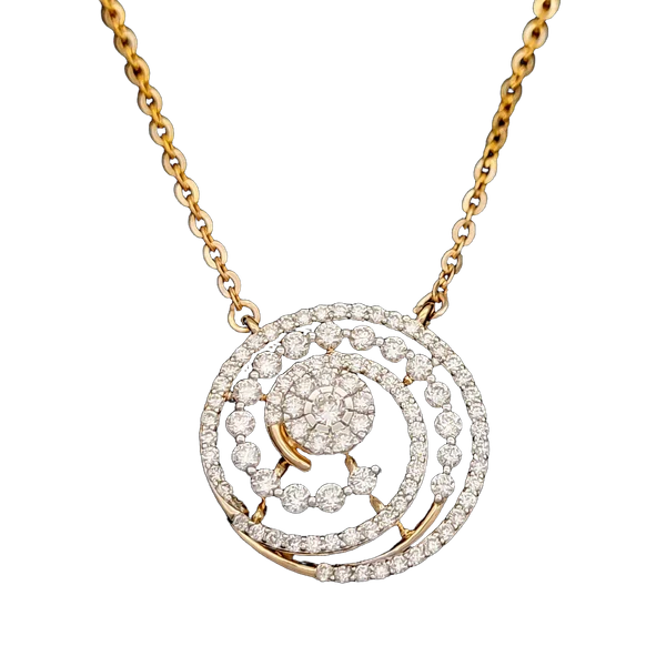 Elegant Ember Diamond Pendant with Chain MNPC1147