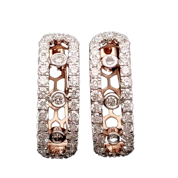 Graceful Crest Diamond Bali Earrings - Laboratory-Grown Diamond Bali Earrings