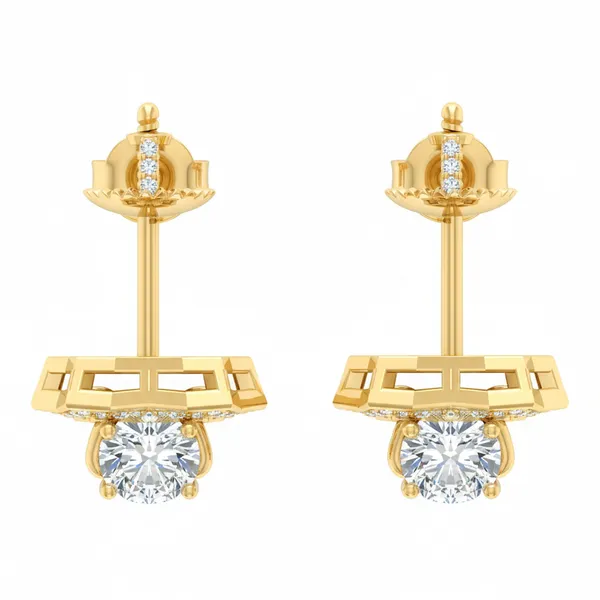 Gardenia Swan Drop Earrings - View 4