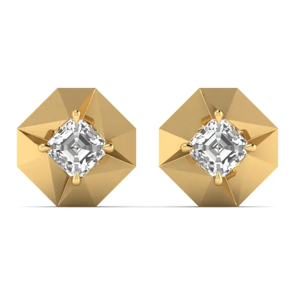 Luccicante Twist Single Diamond Studs - Laboratory-Grown Diamond Stud Earrings