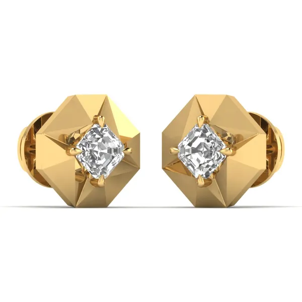 Luccicante Twist Single Diamond Studs - View 2