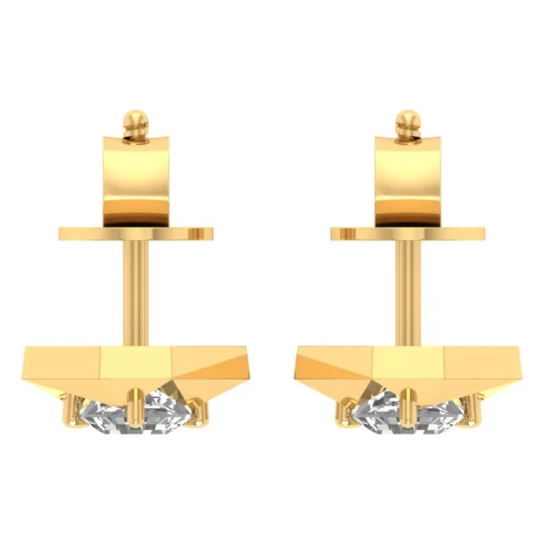 Luccicante Twist Single Diamond Studs - View 4