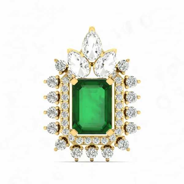 Glamorous Art Deco Diamond Pendant - Laboratory-Grown Diamond Pendant