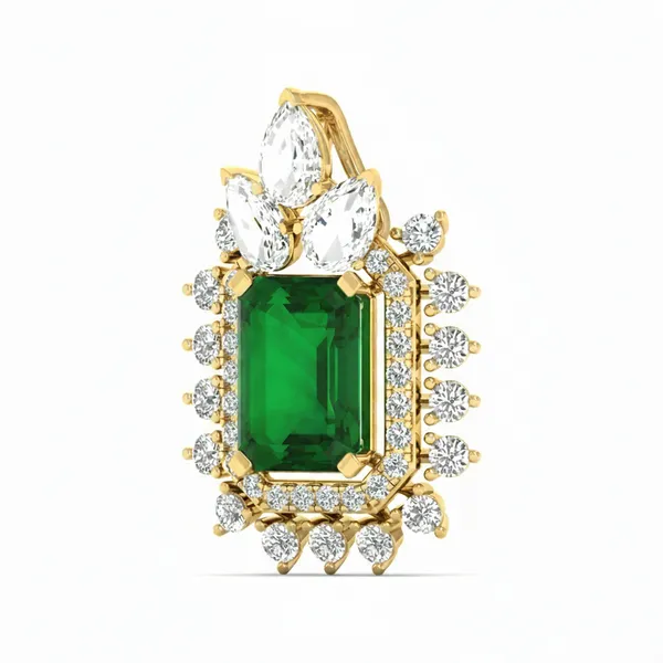 Glamorous Art Deco Diamond Pendant - View 2
