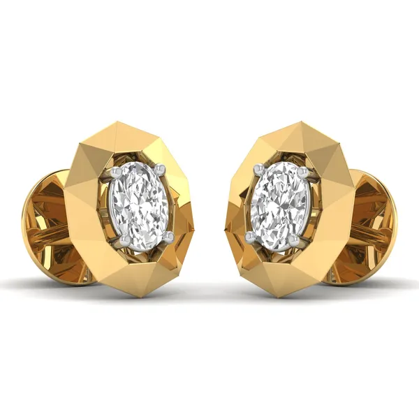 The Xanthe Quill Solitaire Studs - View 2