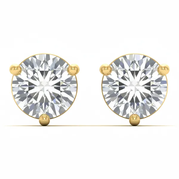 Briolette Single Diamond Studs - Laboratory-Grown Diamond Earrings