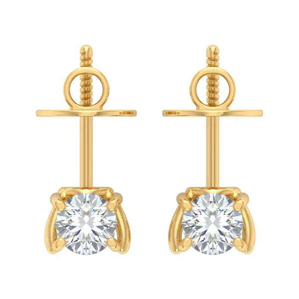 Briolette Single Diamond Studs - View 4