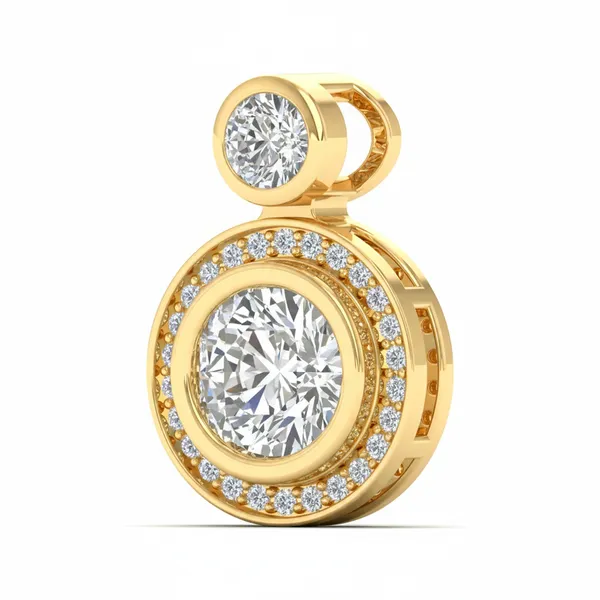 Glittering Sunburst Diamond Pendant - View 2