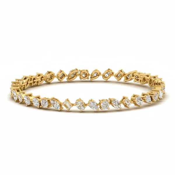 Exquisite Box-Chain Diamond Bracelet - View 2