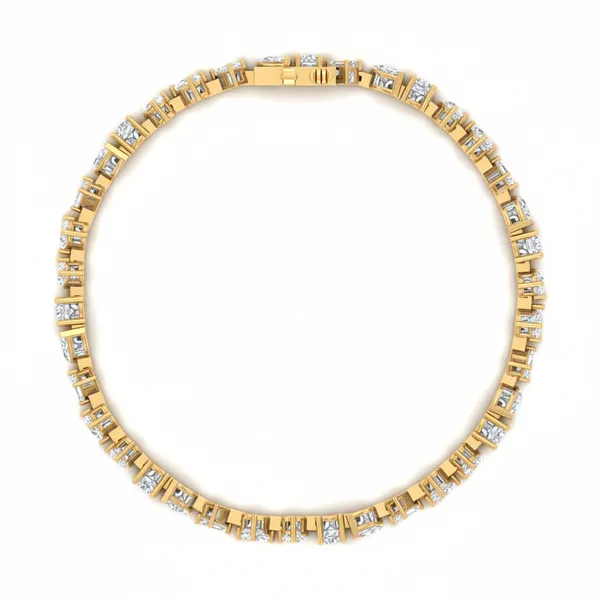 Exquisite Box-Chain Diamond Bracelet - View 3
