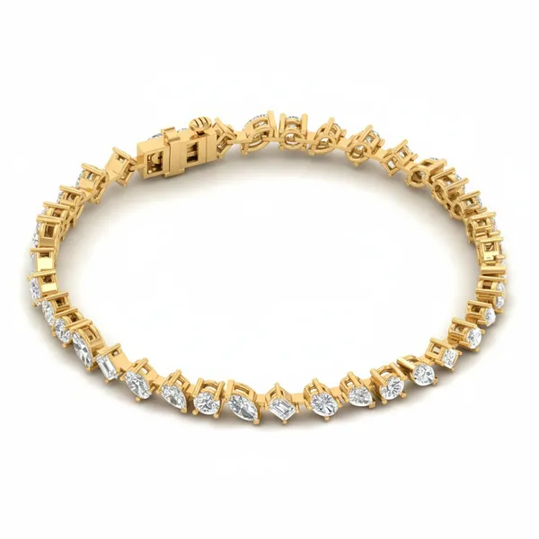 Exquisite Box-Chain Diamond Bracelet - View 4