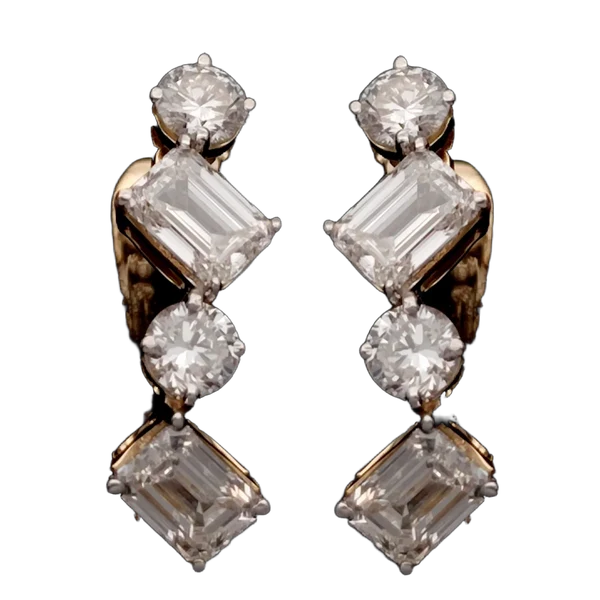 Regal Petal Diamond Bali Earrings - View 2