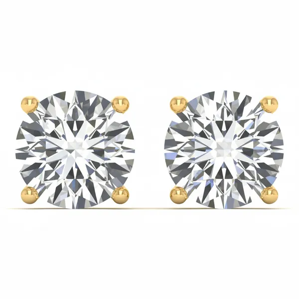Dahlia Single Diamond Studs - Laboratory-Grown Diamond Earrings