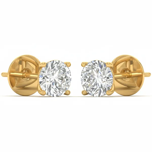 Dahlia Single Diamond Studs - View 2