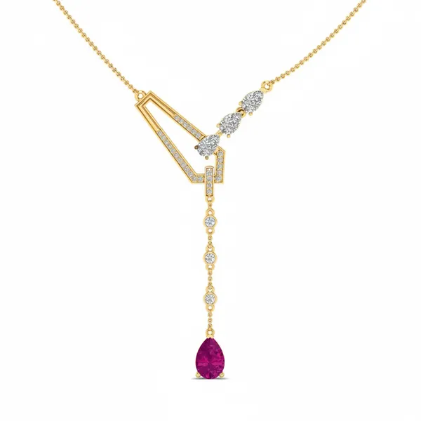 Elegant Fringe Diamond Necklace - View 4