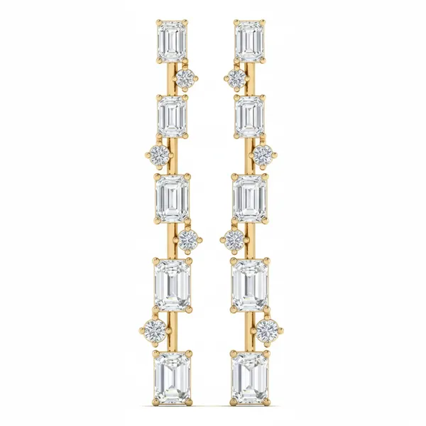 The Solara Snowflake Multi-Stone Earrings - Laboratory-Grown Diamond Drop Earrings