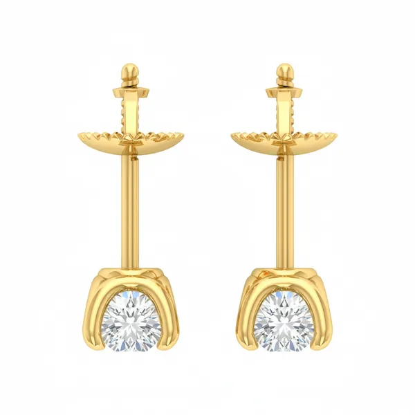 The Vincenza Tiara Solitaire Earrings - View 4